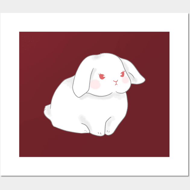 cute round angry rew holland lop rabbit | Bunniesmee Wall Art by GambarGrace